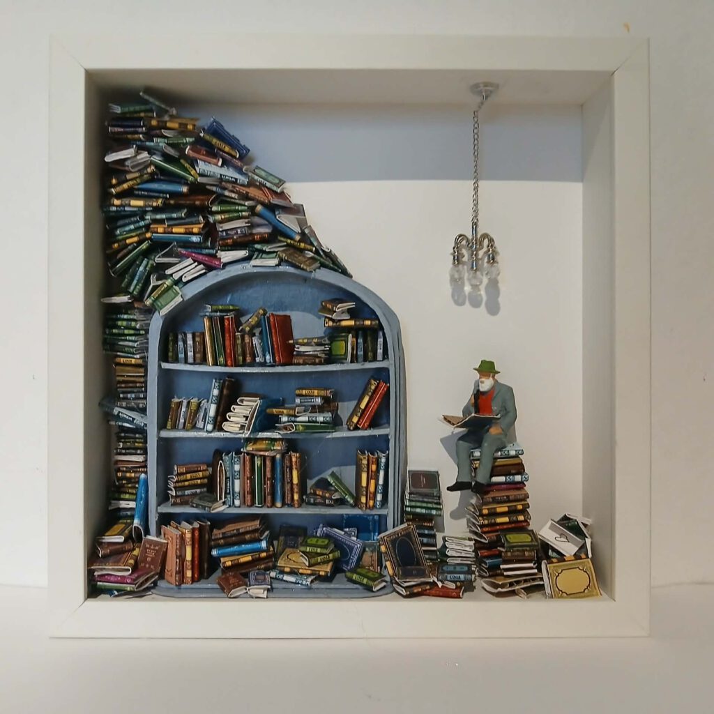 Der Bücherwurm - 25 x 25 cm