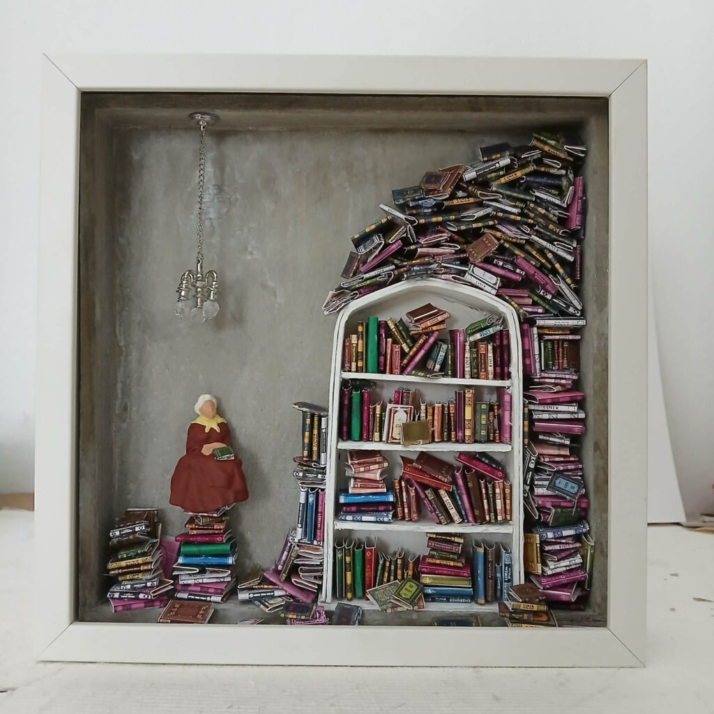 Die Frau des Bücherwurms - 25 x 25 cm