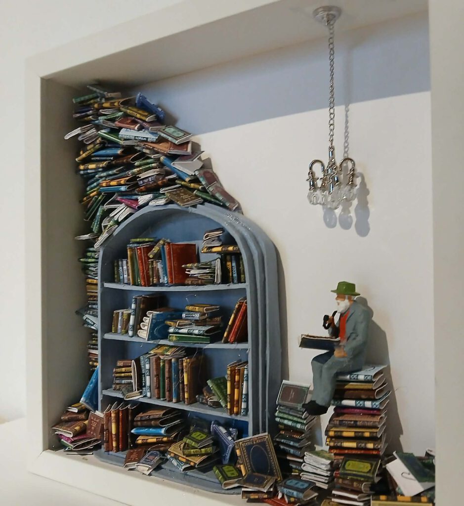 Der Bücherwurm - 25 x 25 cm